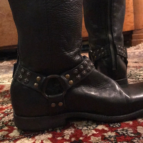 Frye Phillip Studded Harness Leather Boots - Picture 4 of 8